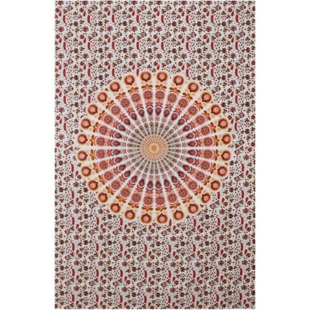 Red Circle Plume Tapestry by Zest For Life